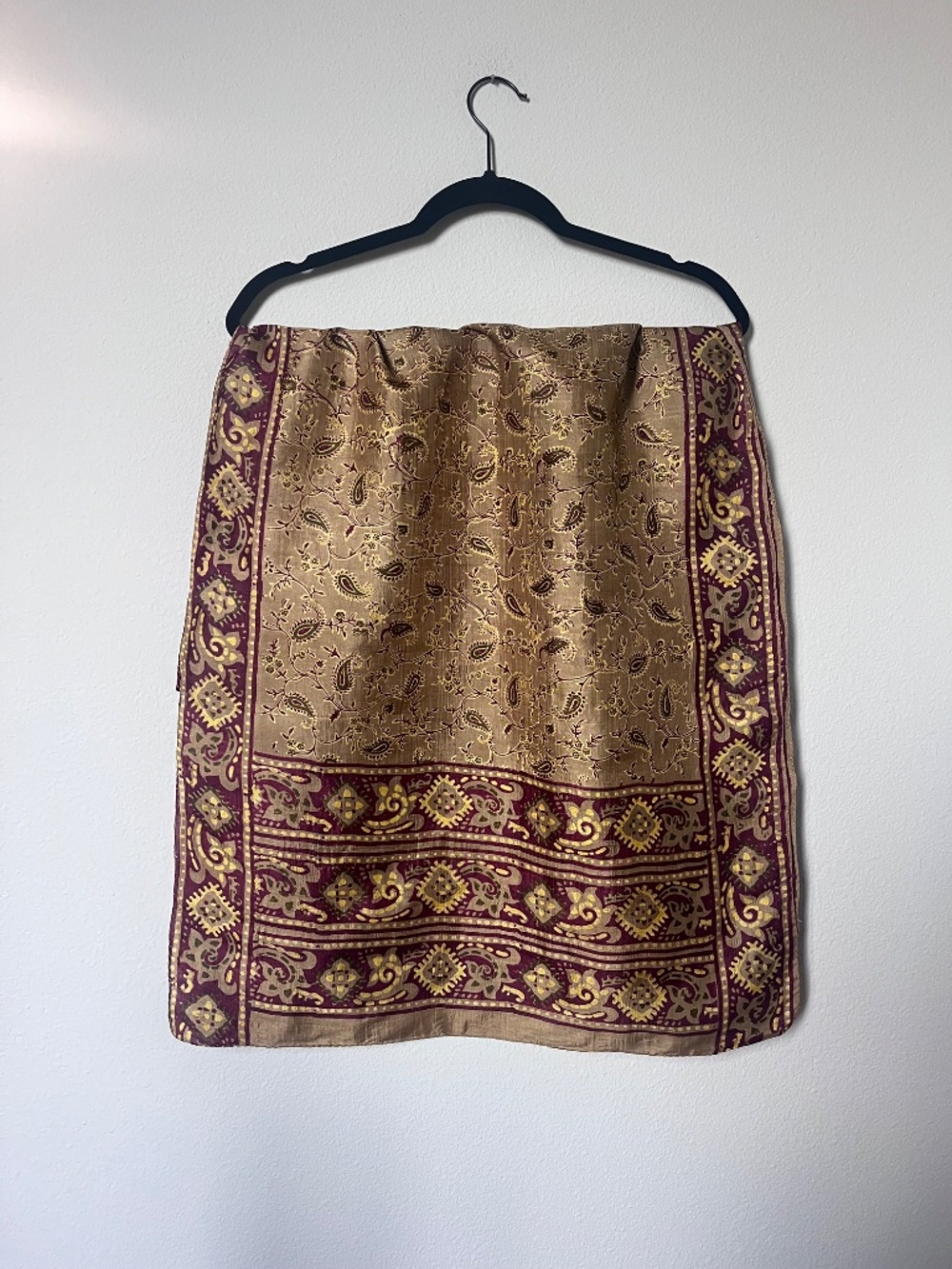 Vintage 1970s Bohemian Paisley Silk Scarf